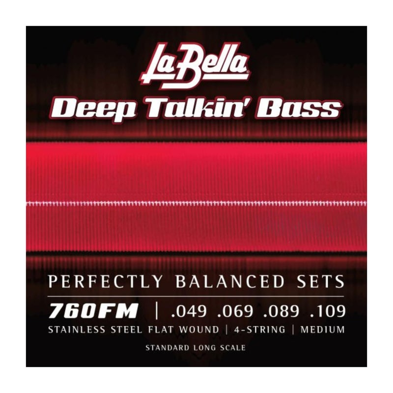 La Bella 760FM Deep Talkin' Stainless Steel Flat Wound, Medium, Bass Guitar String 49-109 - Image 2